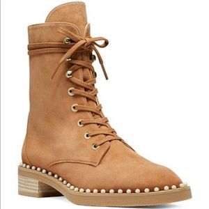 Stuart weitzman sondra pearl combat boots